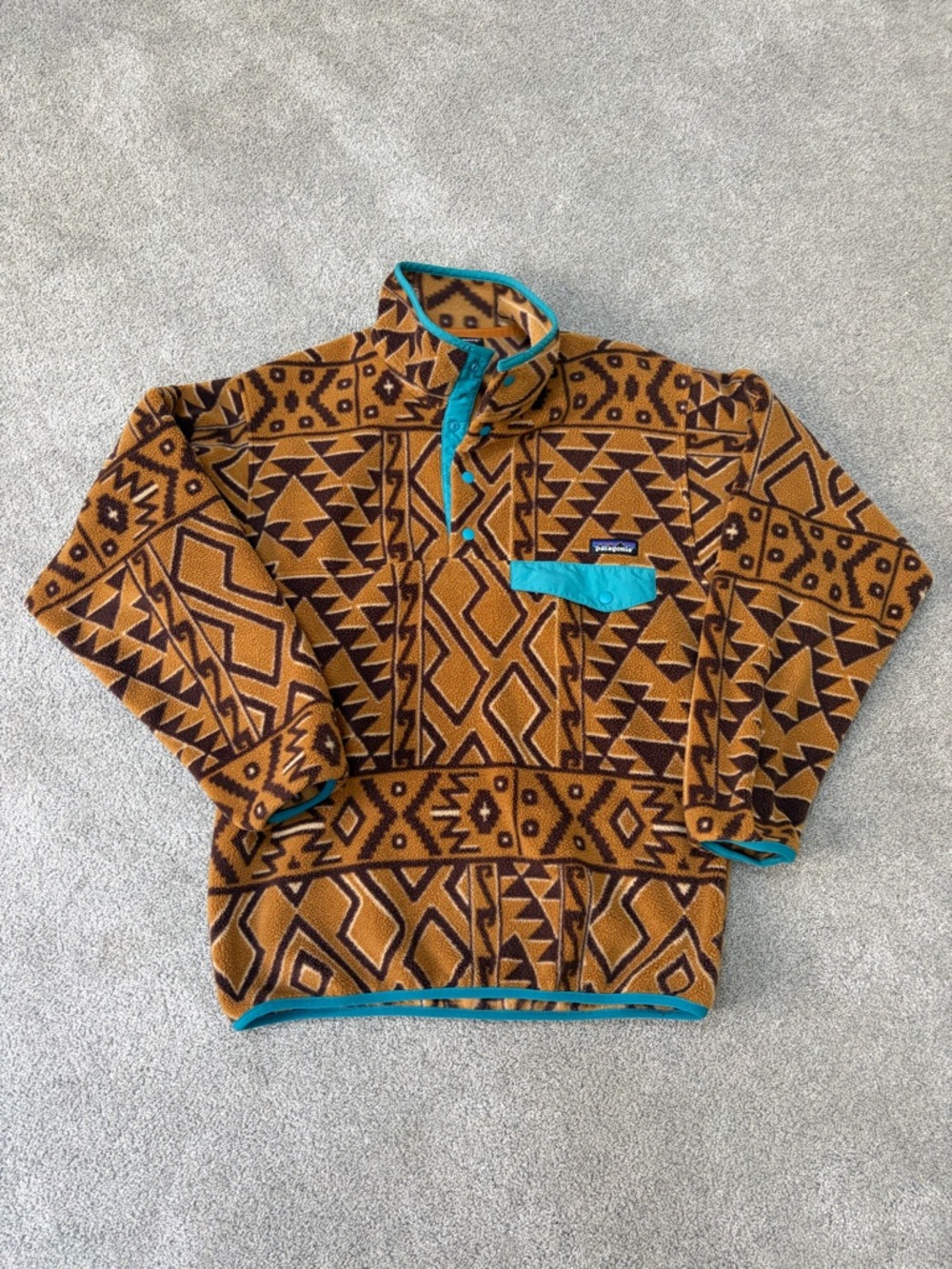 Patagonia Synchilla Aztec Tribal Sweatshirt Snap T Pullover Fleece Small